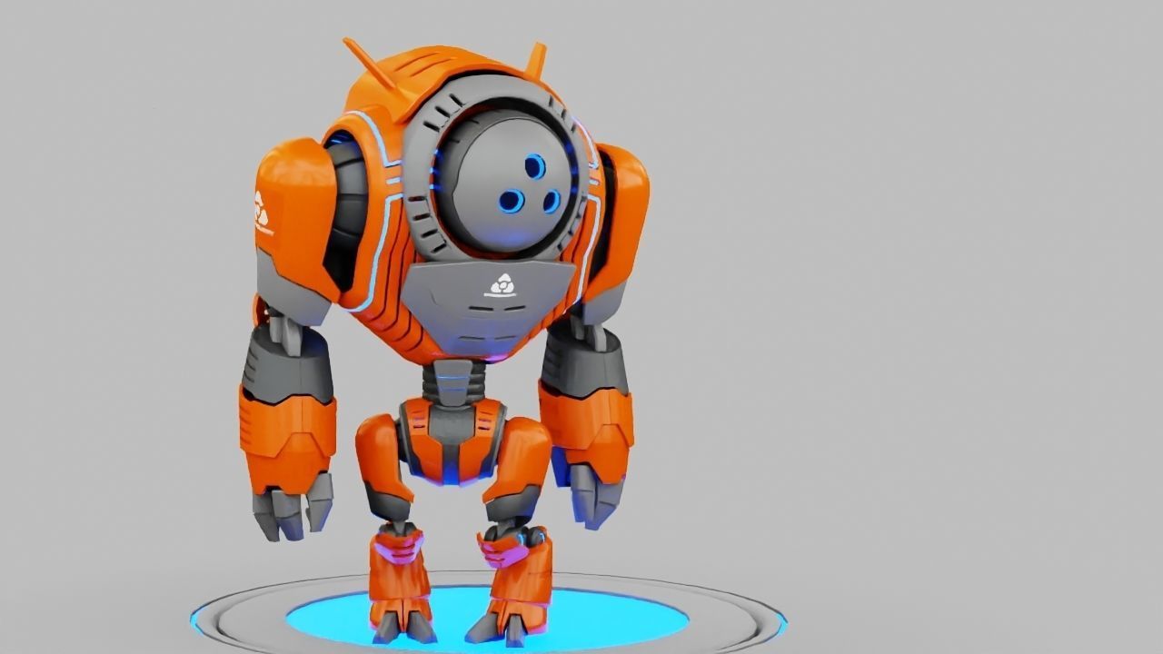 Planet expedition robot rigged - animated 3D model_8