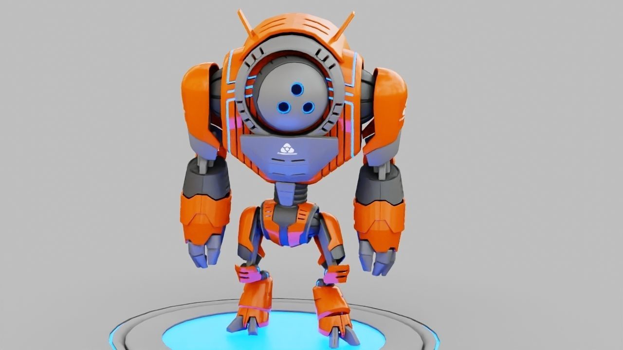 Planet expedition robot rigged - animated 3D model_1