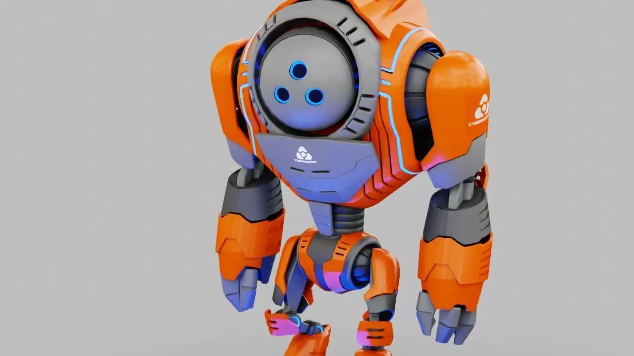 Planet expedition robot rigged - animated 3D model_0