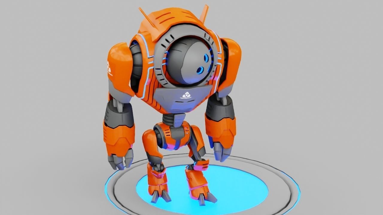 Planet expedition robot rigged - animated 3D model_10