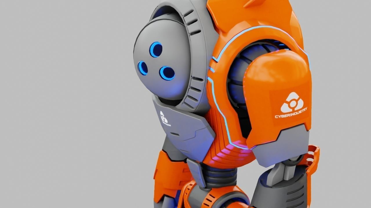 Planet expedition robot rigged - animated 3D model_11