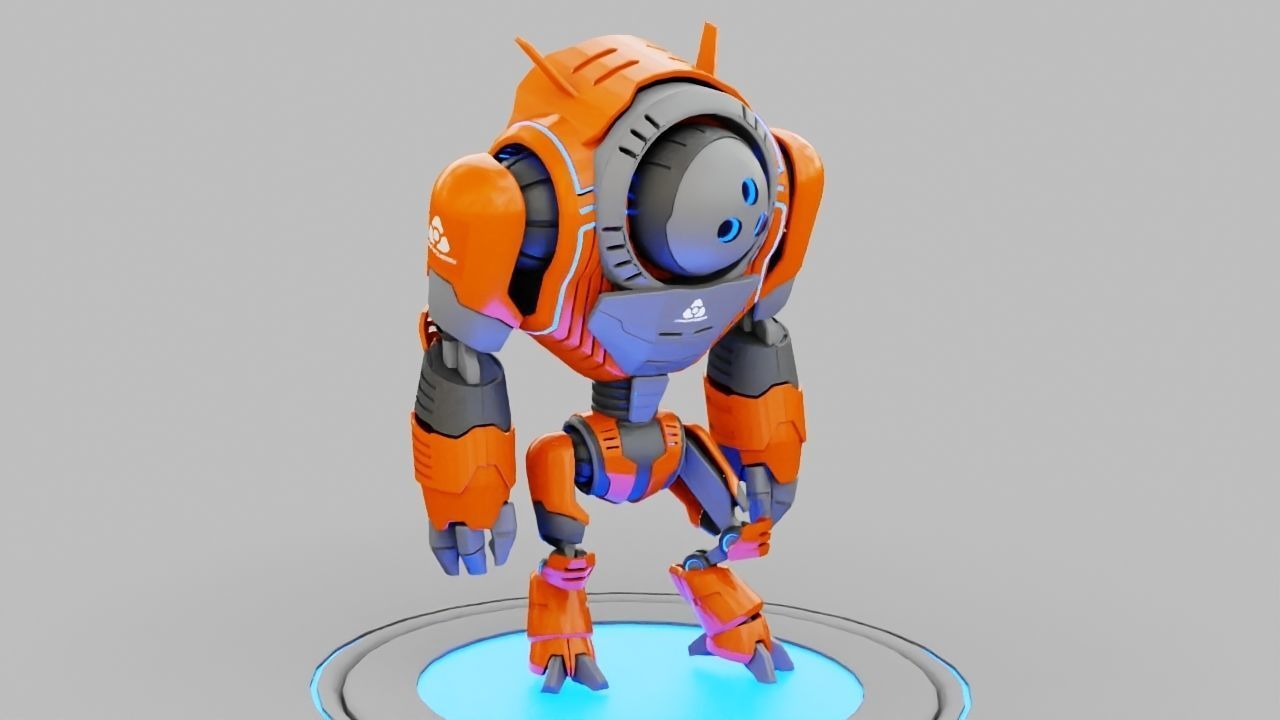 Planet expedition robot rigged - animated 3D model_2