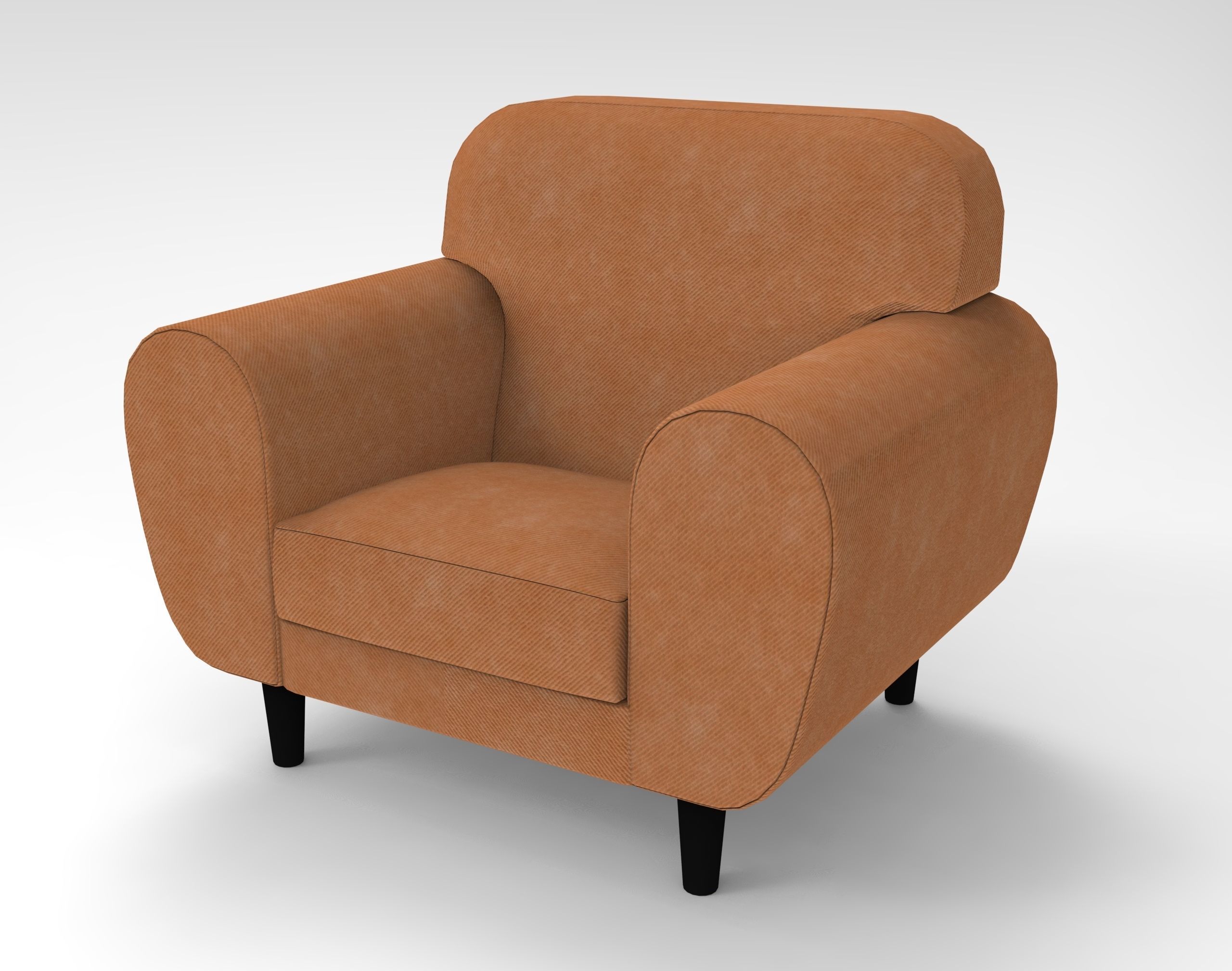 Robin Single Sofa VR  Low-poly 3D model_1
