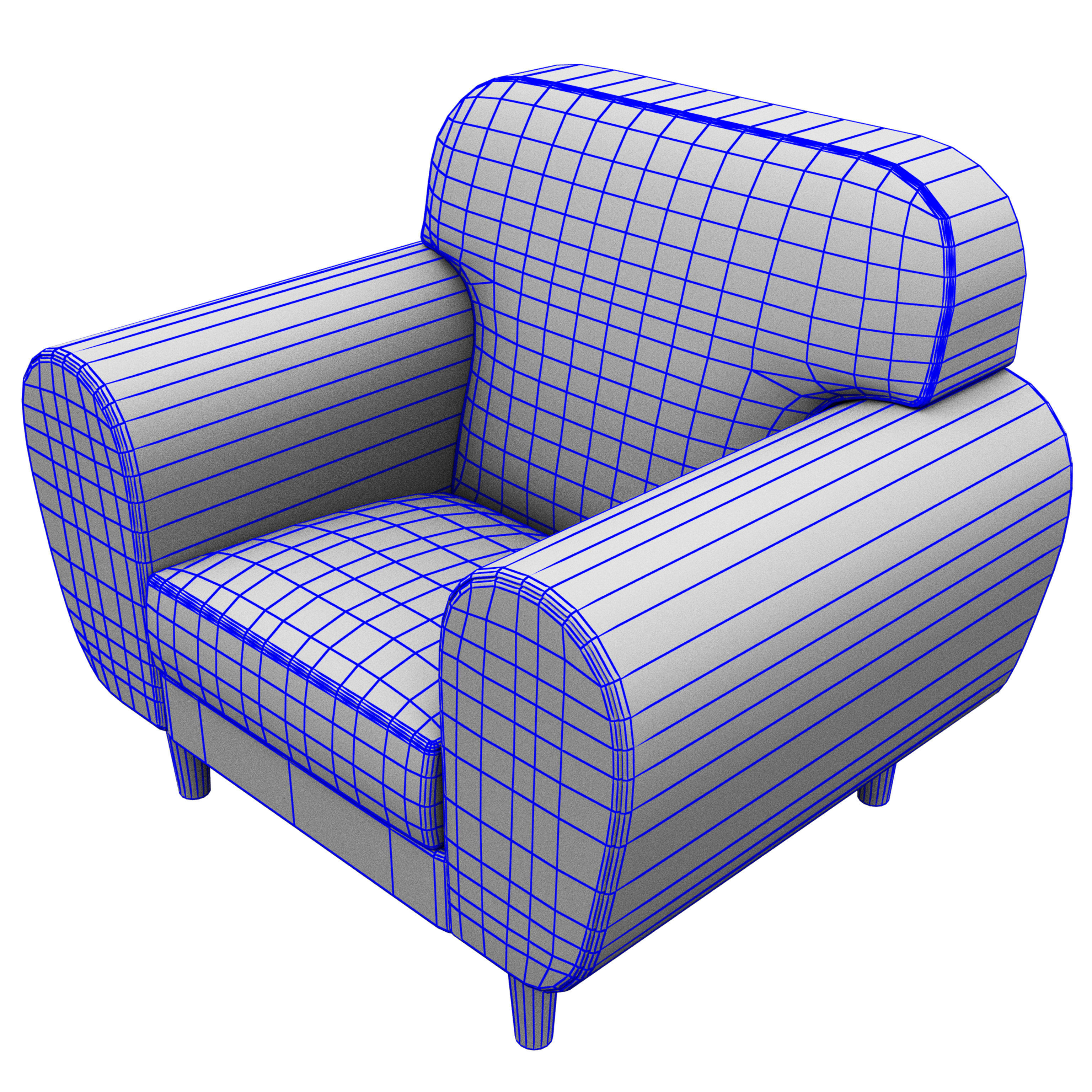Robin Single Sofa VR  Low-poly 3D model_7
