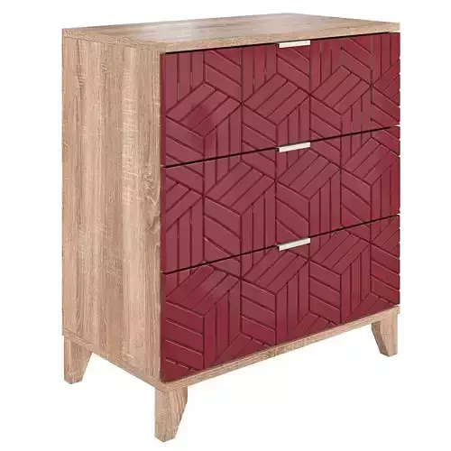 Chest of drawers Scandi dark red 3D model