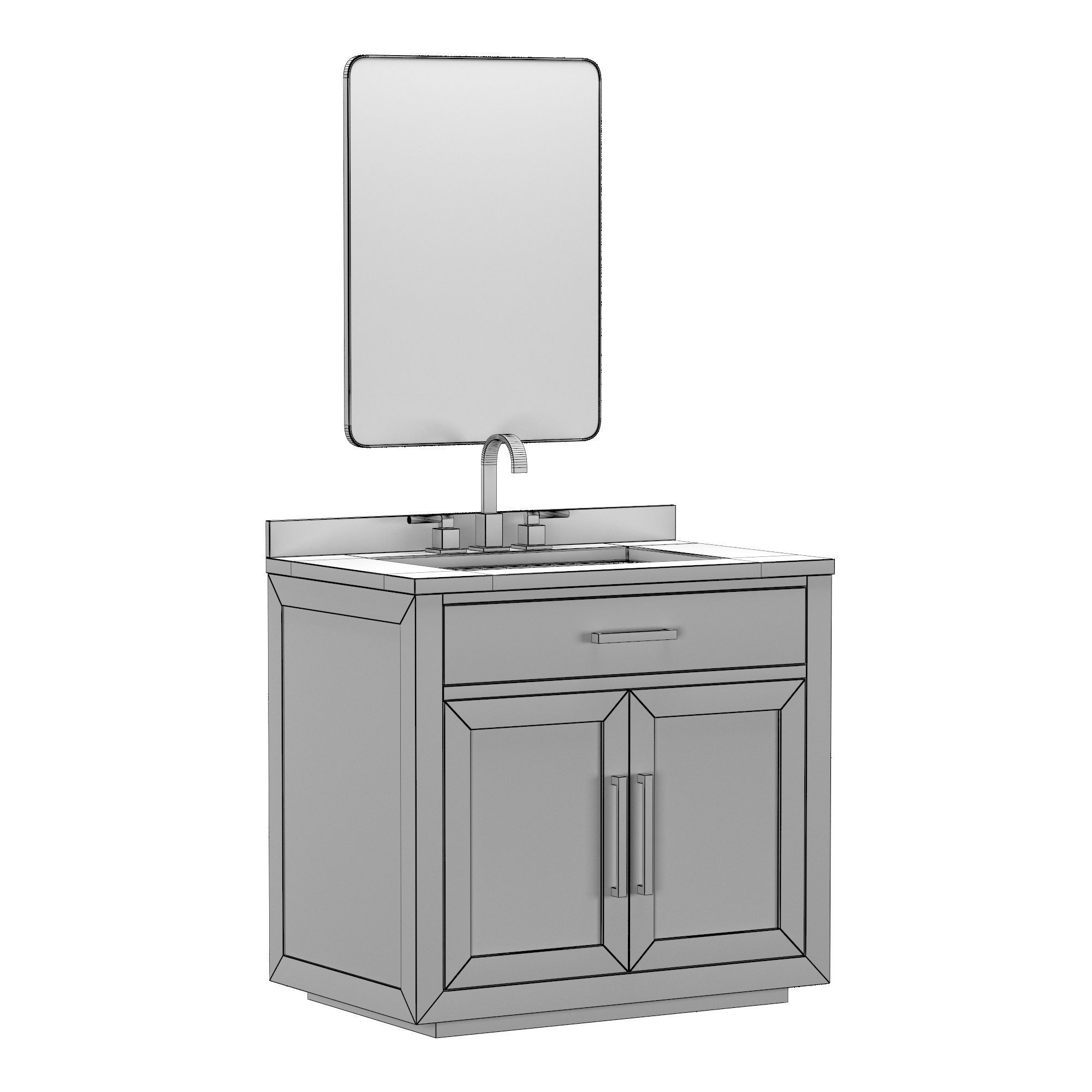 KEMPTON OAK SINGLE VANITY 3D model_6
