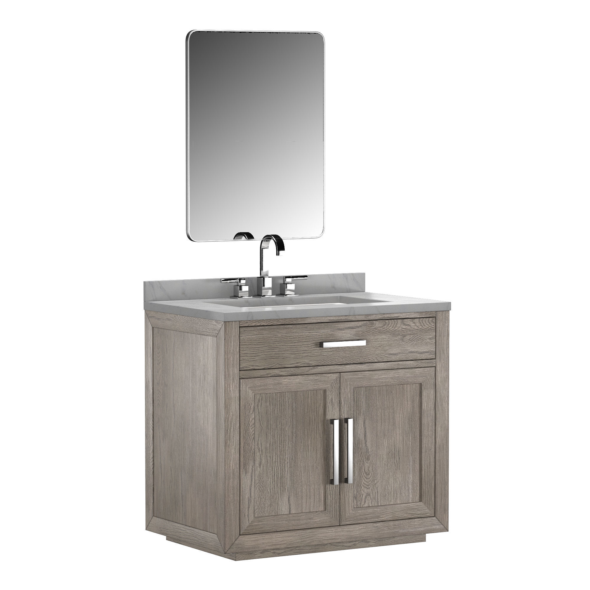 KEMPTON OAK SINGLE VANITY 3D model_1