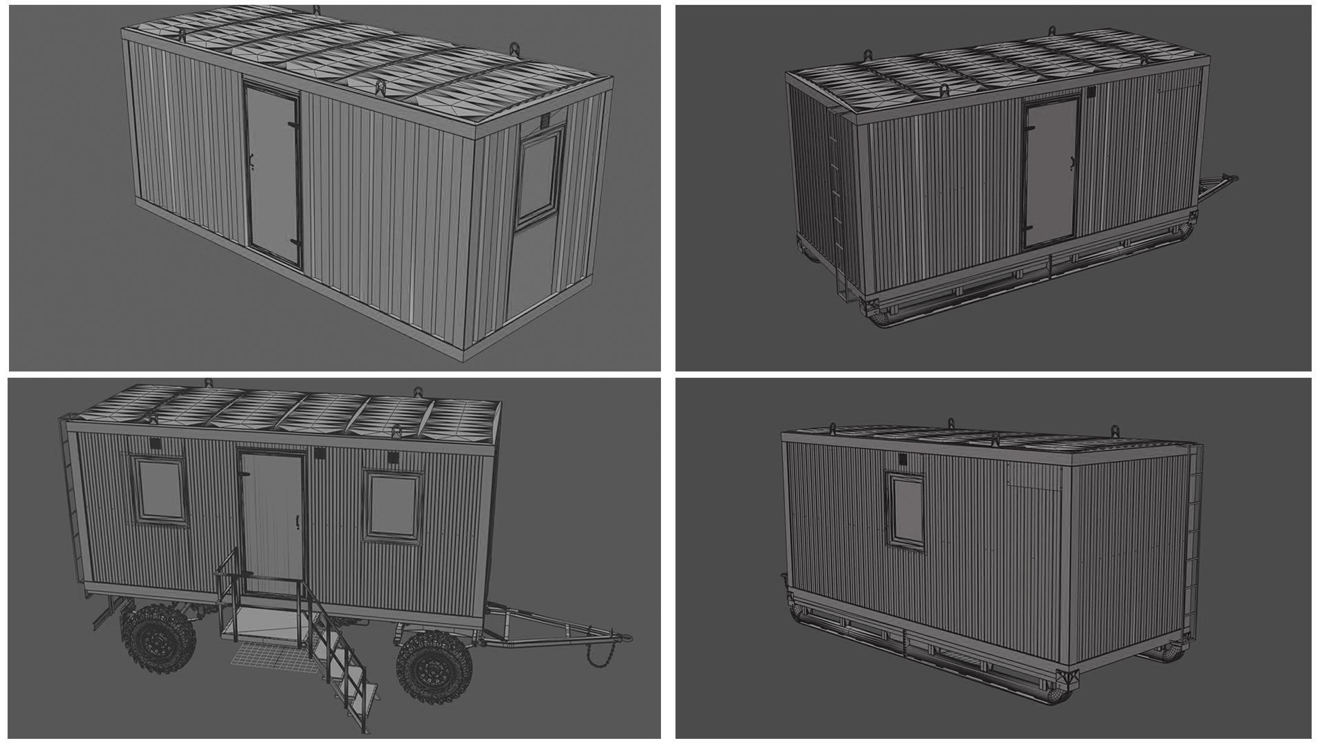 TRAILER portable building on wheels 3D Model Collection_6