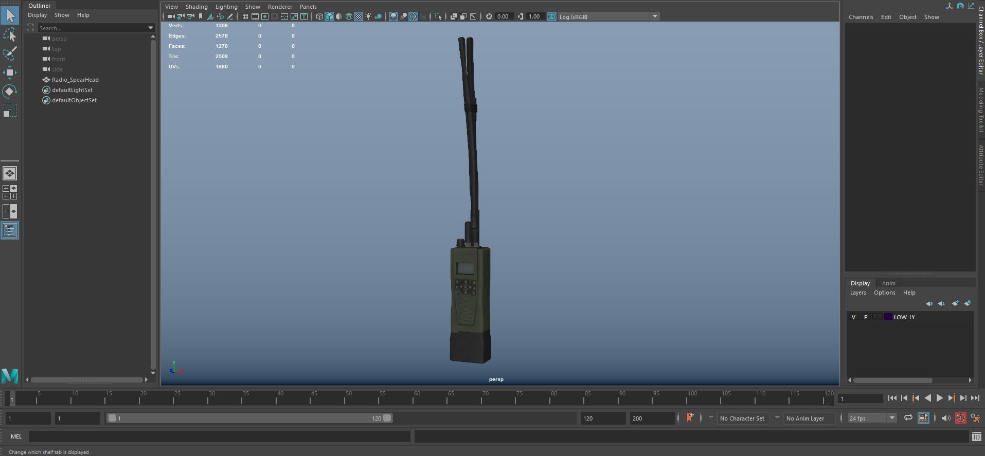 MILITARY Game Ready Spear Head Radio  Low-poly 3D model_6