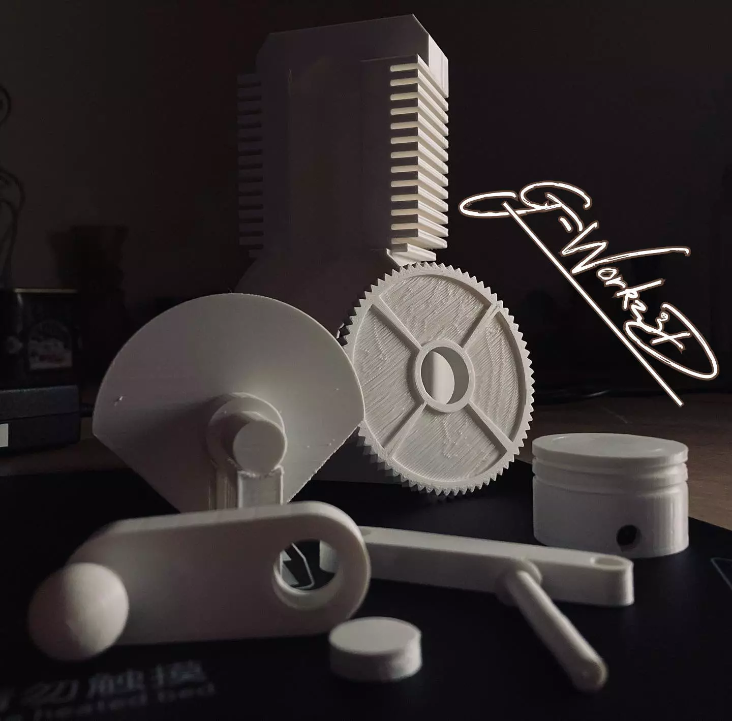 Rotating Single Piston Engine - see through engine      Basic 3D print model_0