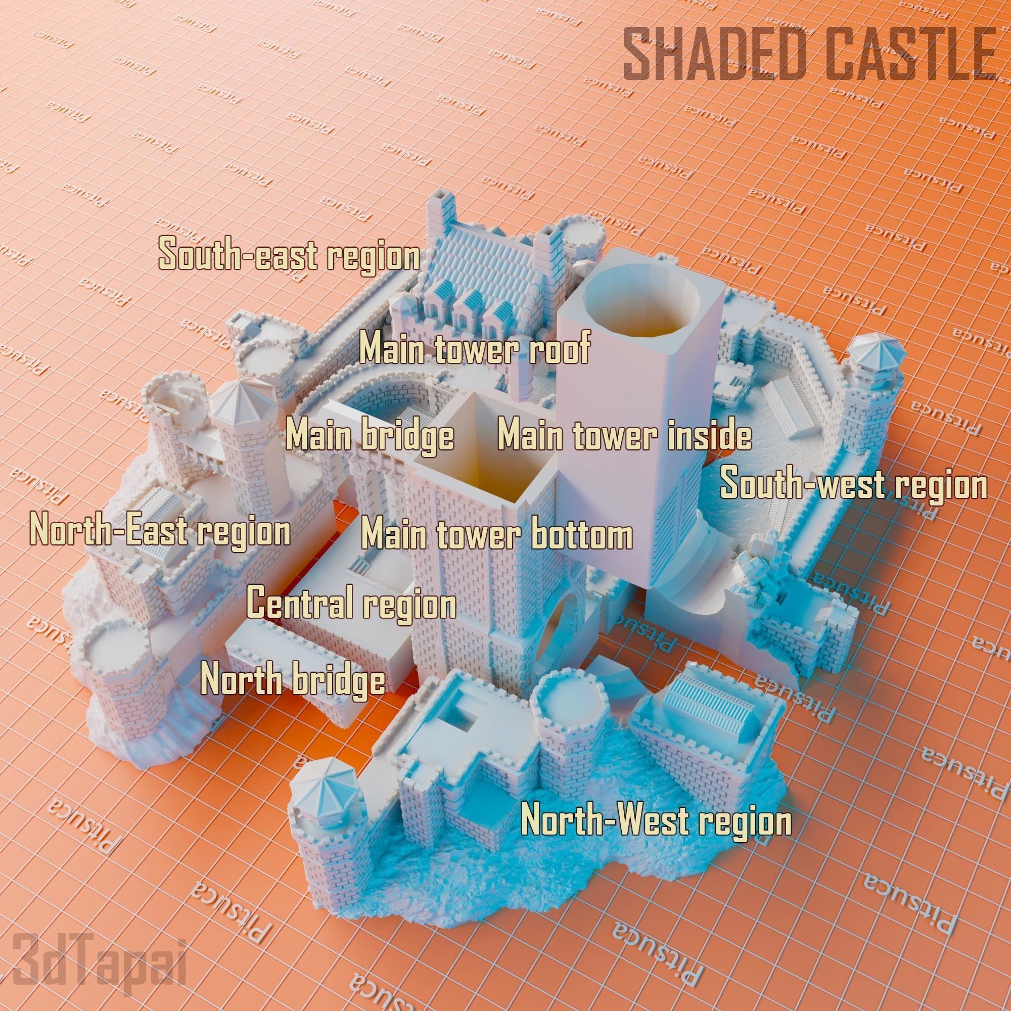 Elden Ring  Shaded castle dicetower 3D print model_12