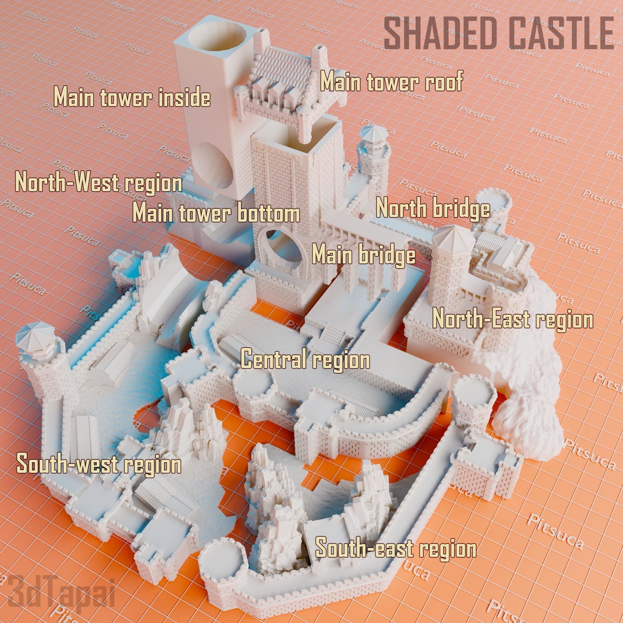Elden Ring  Shaded castle dicetower 3D print model_11