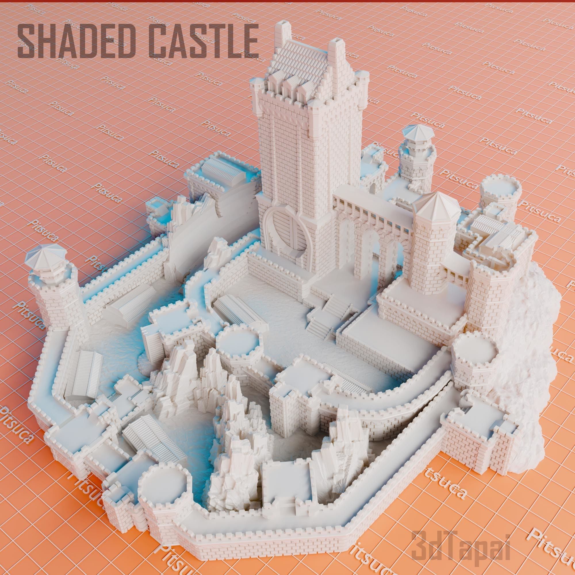 Elden Ring  Shaded castle dicetower 3D print model_10
