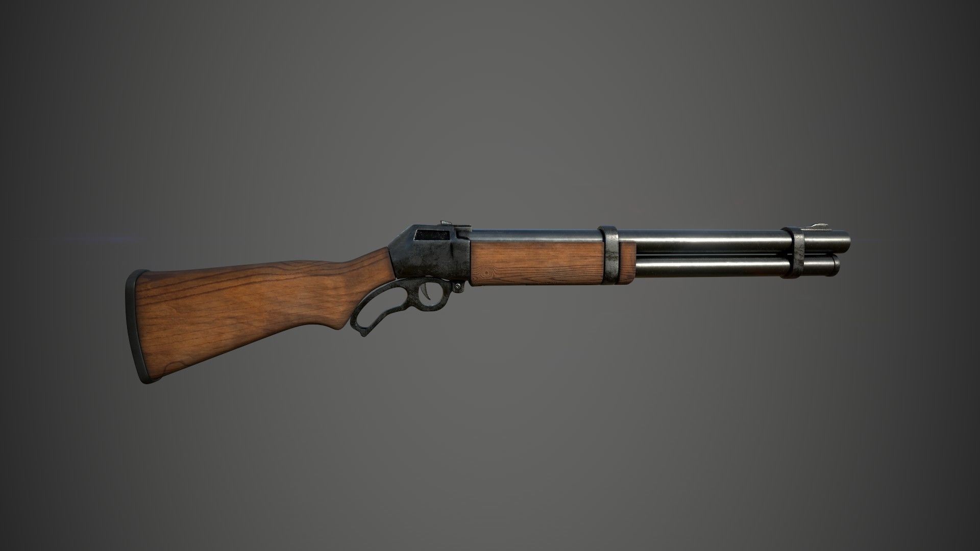 Shotgun sigle barrel Low-poly 3D model_1