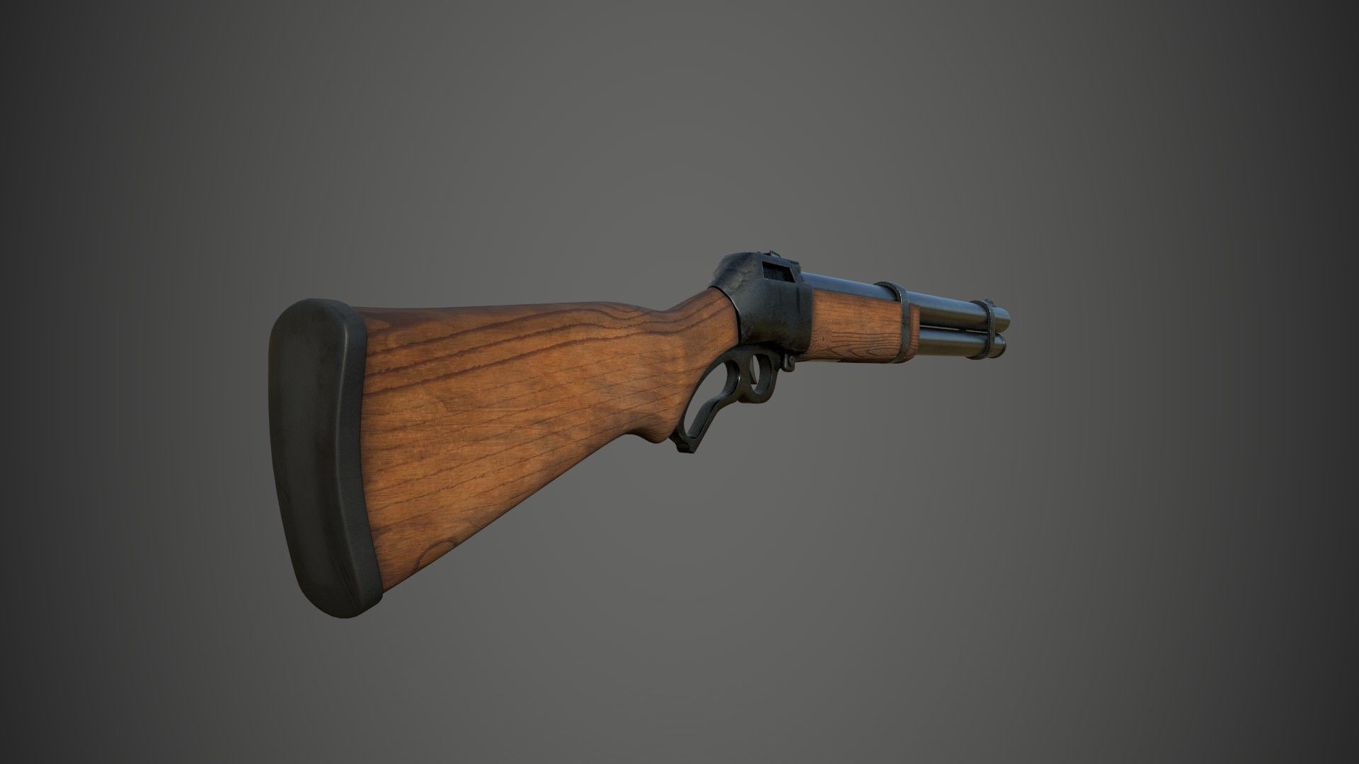 Shotgun sigle barrel Low-poly 3D model_2