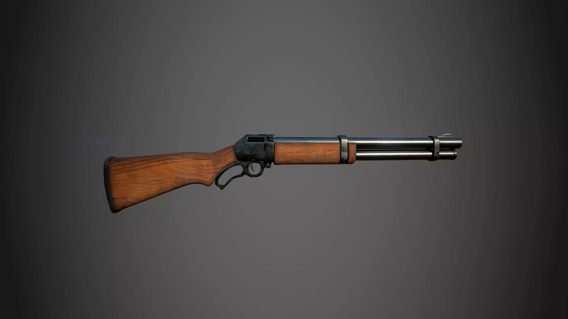 Shotgun sigle barrel Low-poly 3D model_0