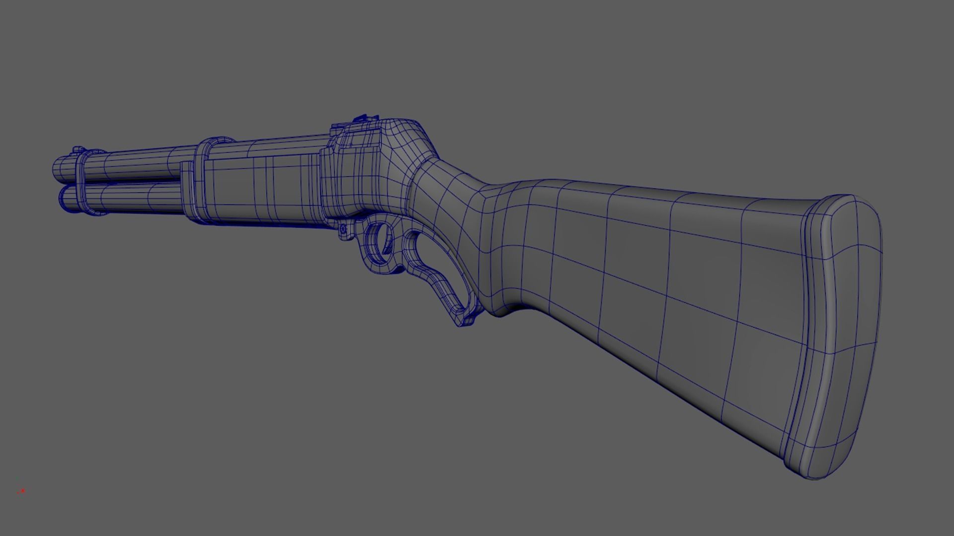 Shotgun sigle barrel Low-poly 3D model_9