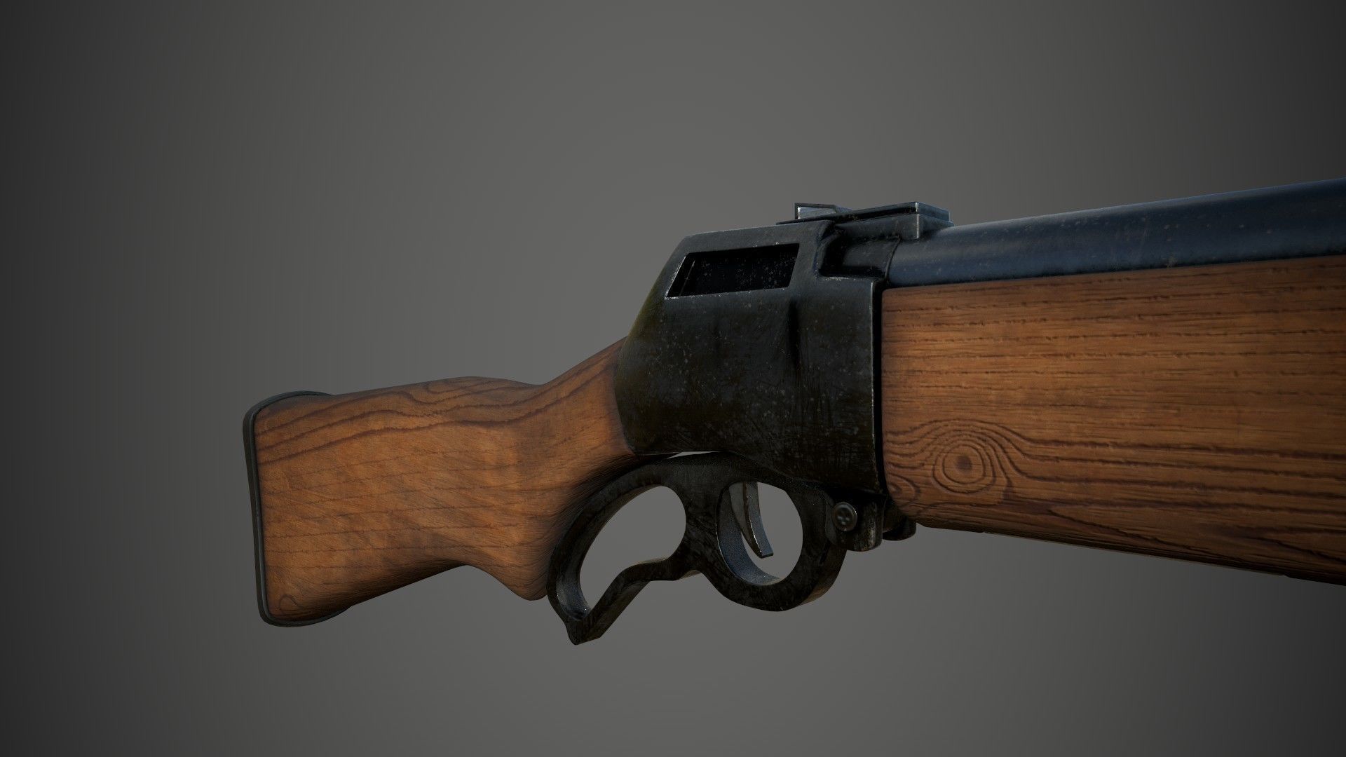 Shotgun sigle barrel Low-poly 3D model_5
