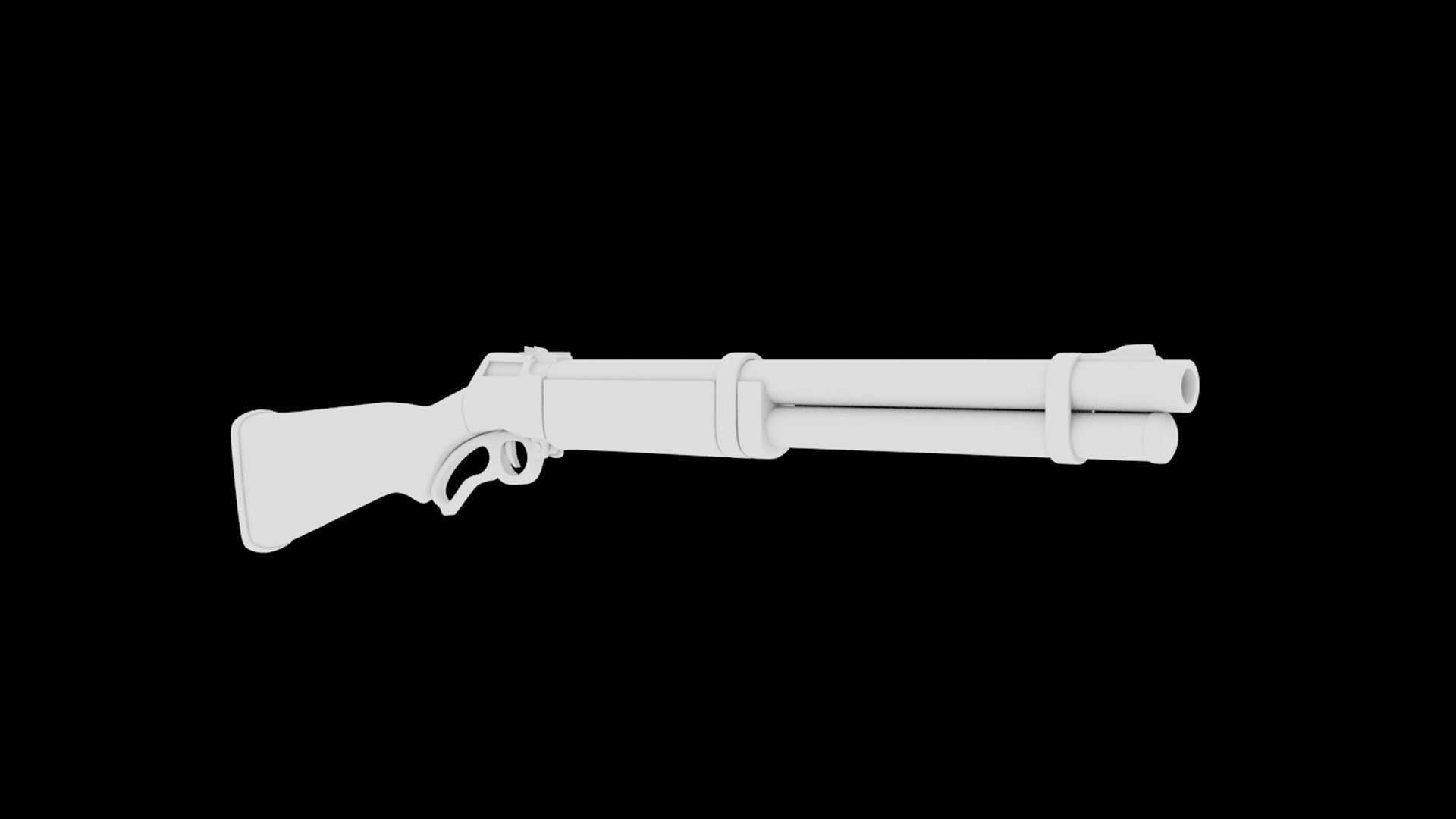 Shotgun sigle barrel Low-poly 3D model_6