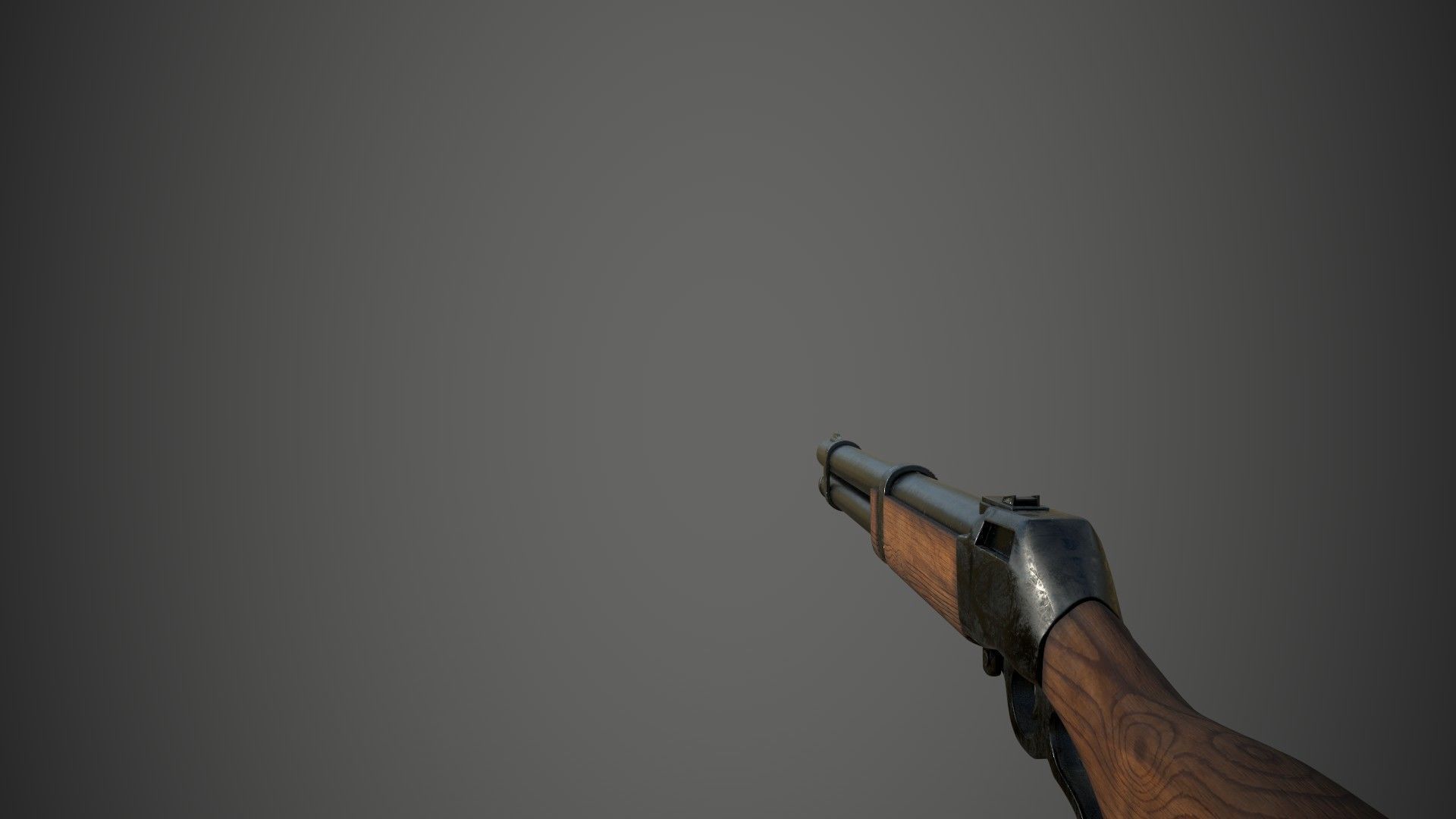 Shotgun sigle barrel Low-poly 3D model_4