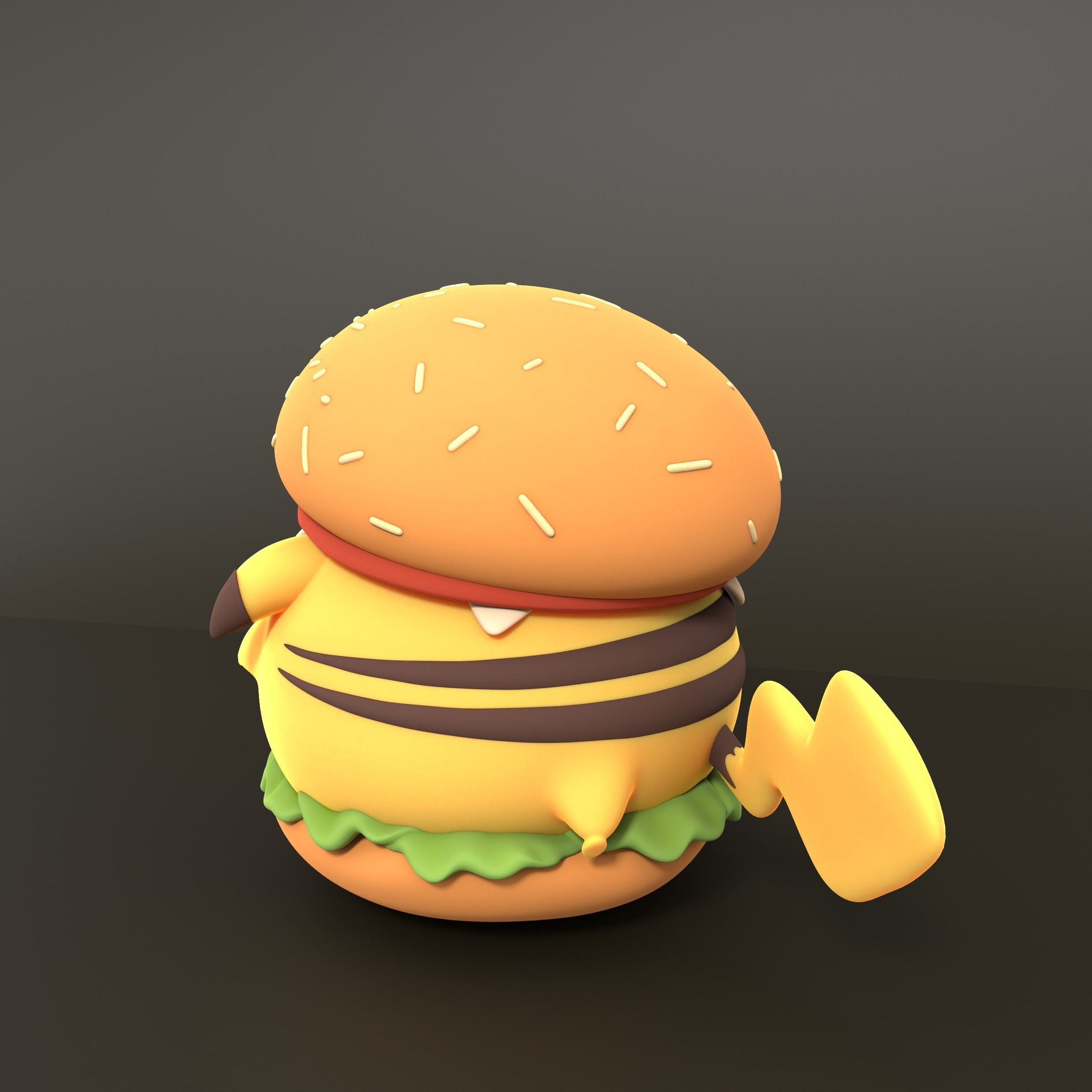 PIKACHU BURGER 3D print model_3