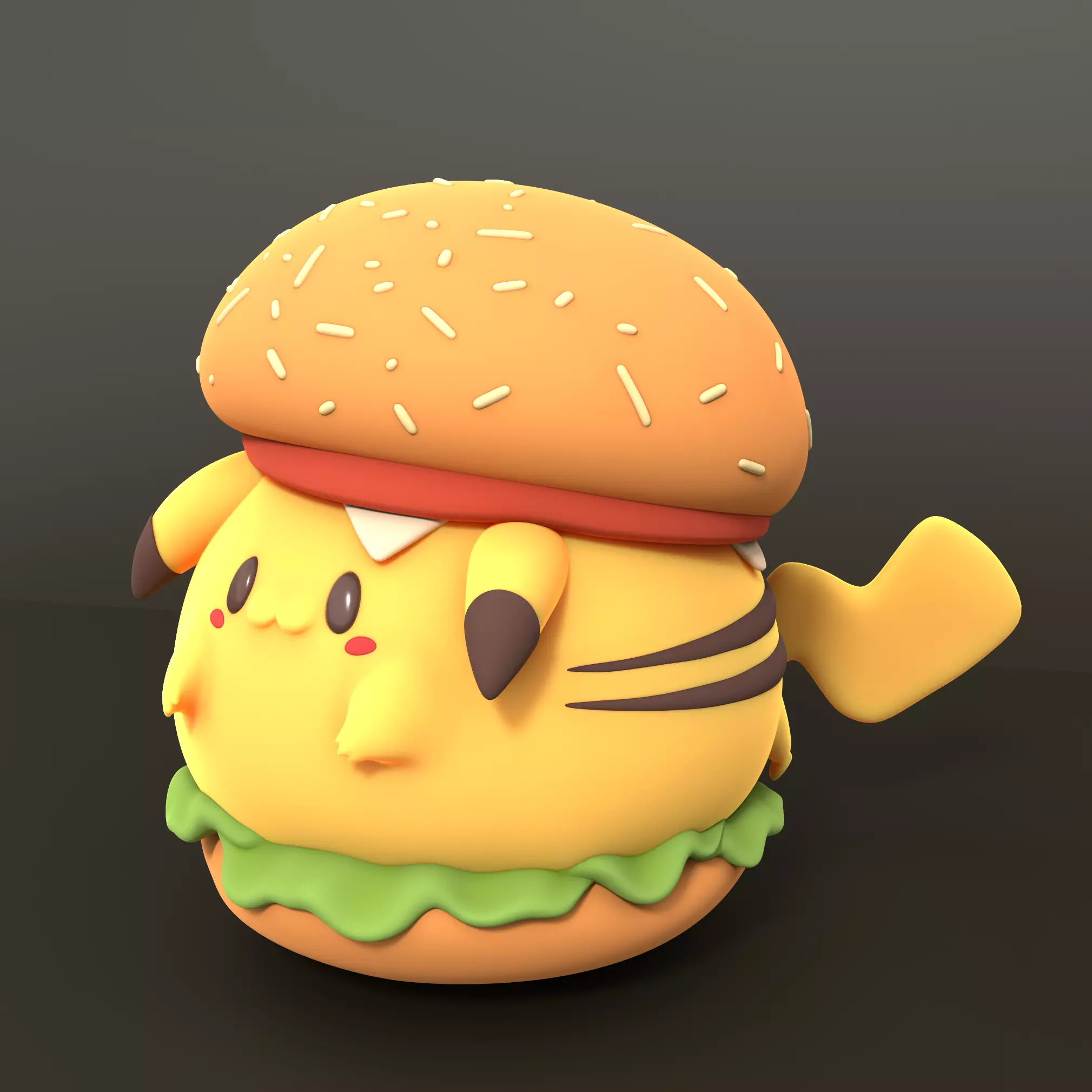 PIKACHU BURGER 3D print model_0