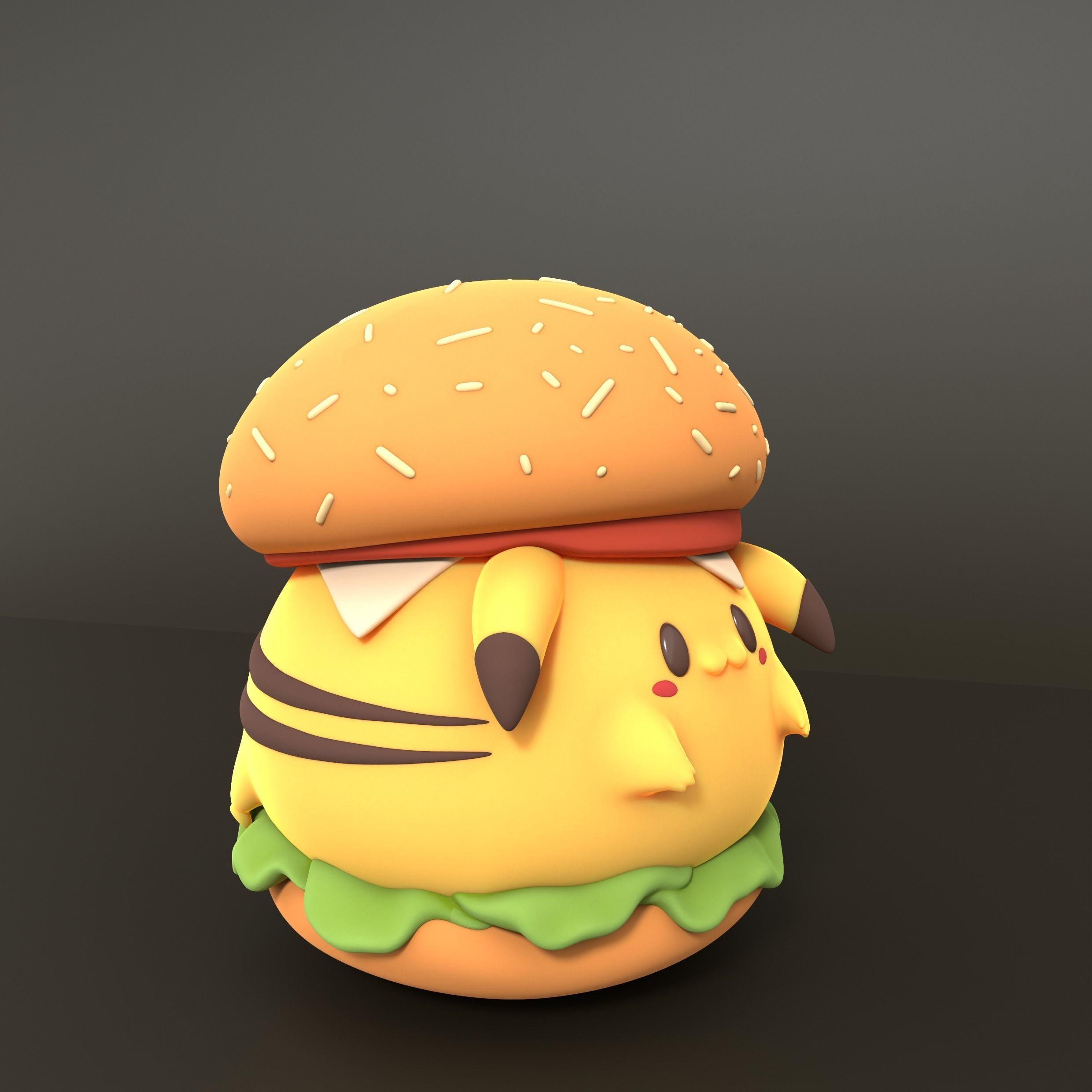 PIKACHU BURGER 3D print model_2