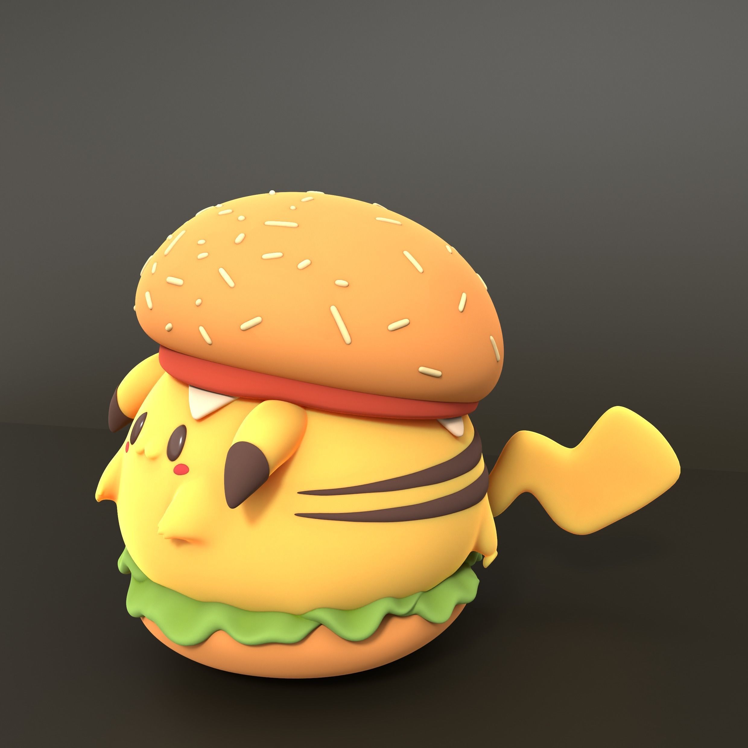 PIKACHU BURGER 3D print model_5