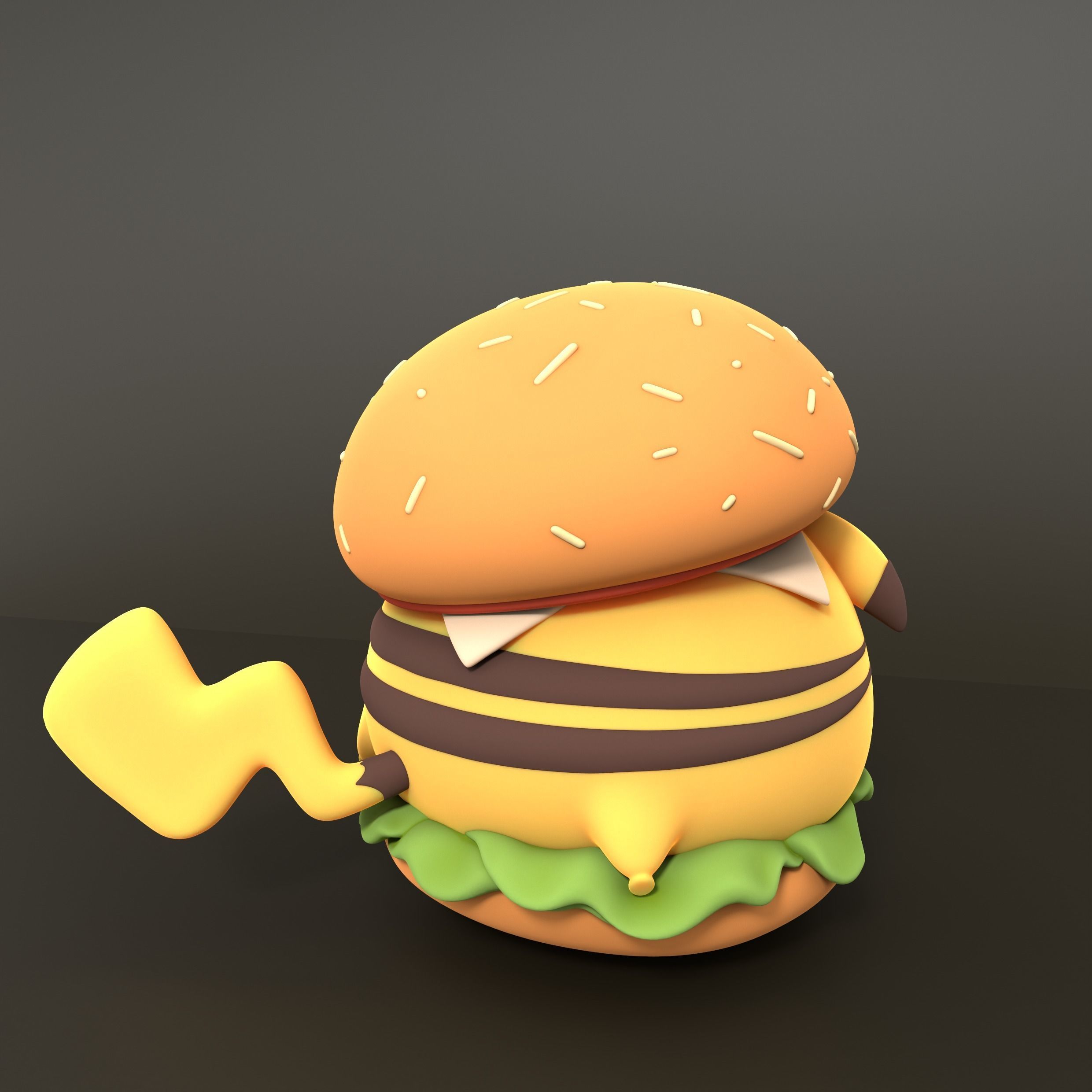 PIKACHU BURGER 3D print model_1