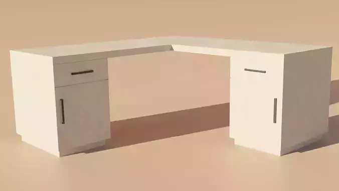 Wooden White Corner Desk