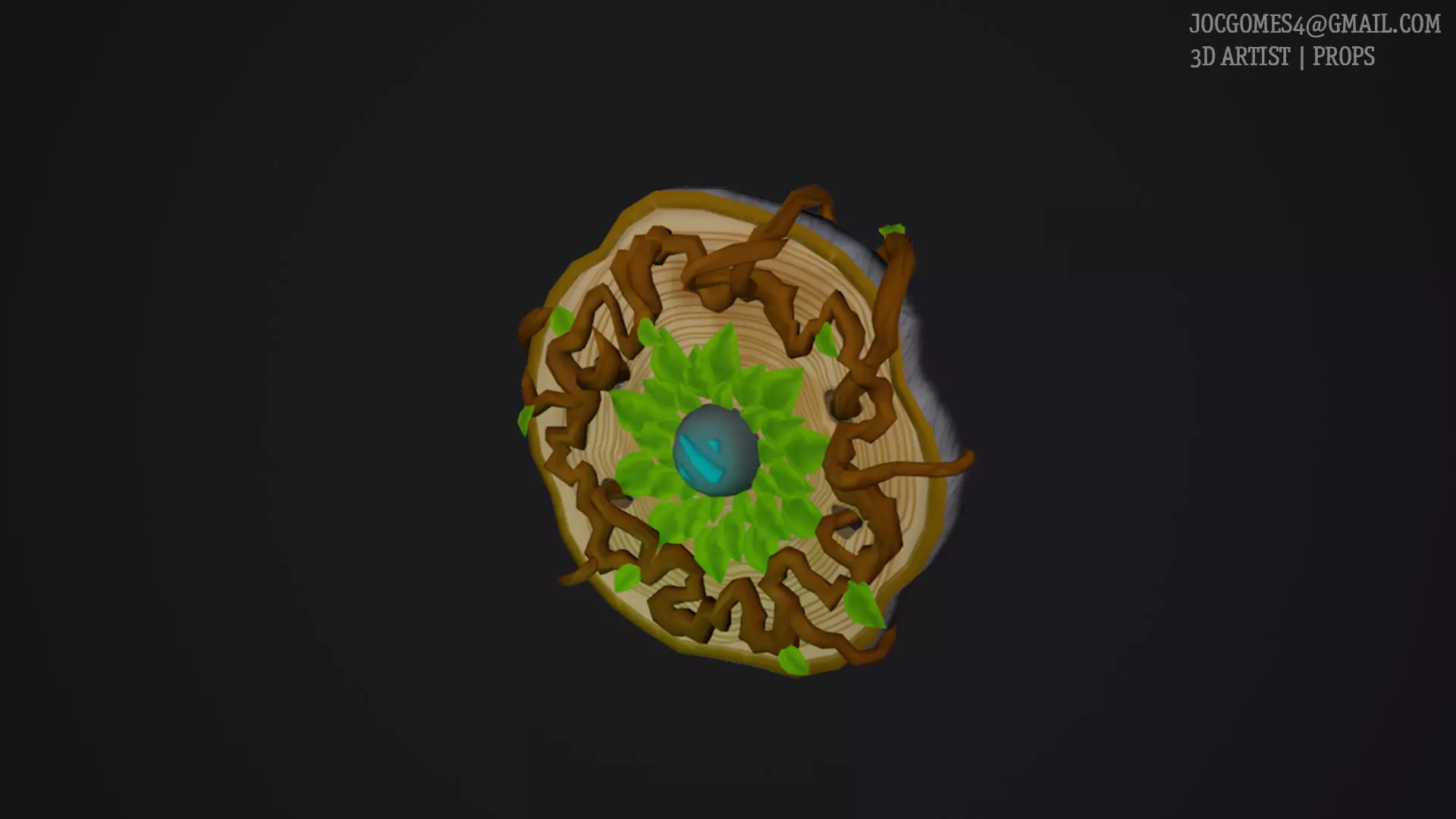 Druids Shield handpainted Low-poly 3D model