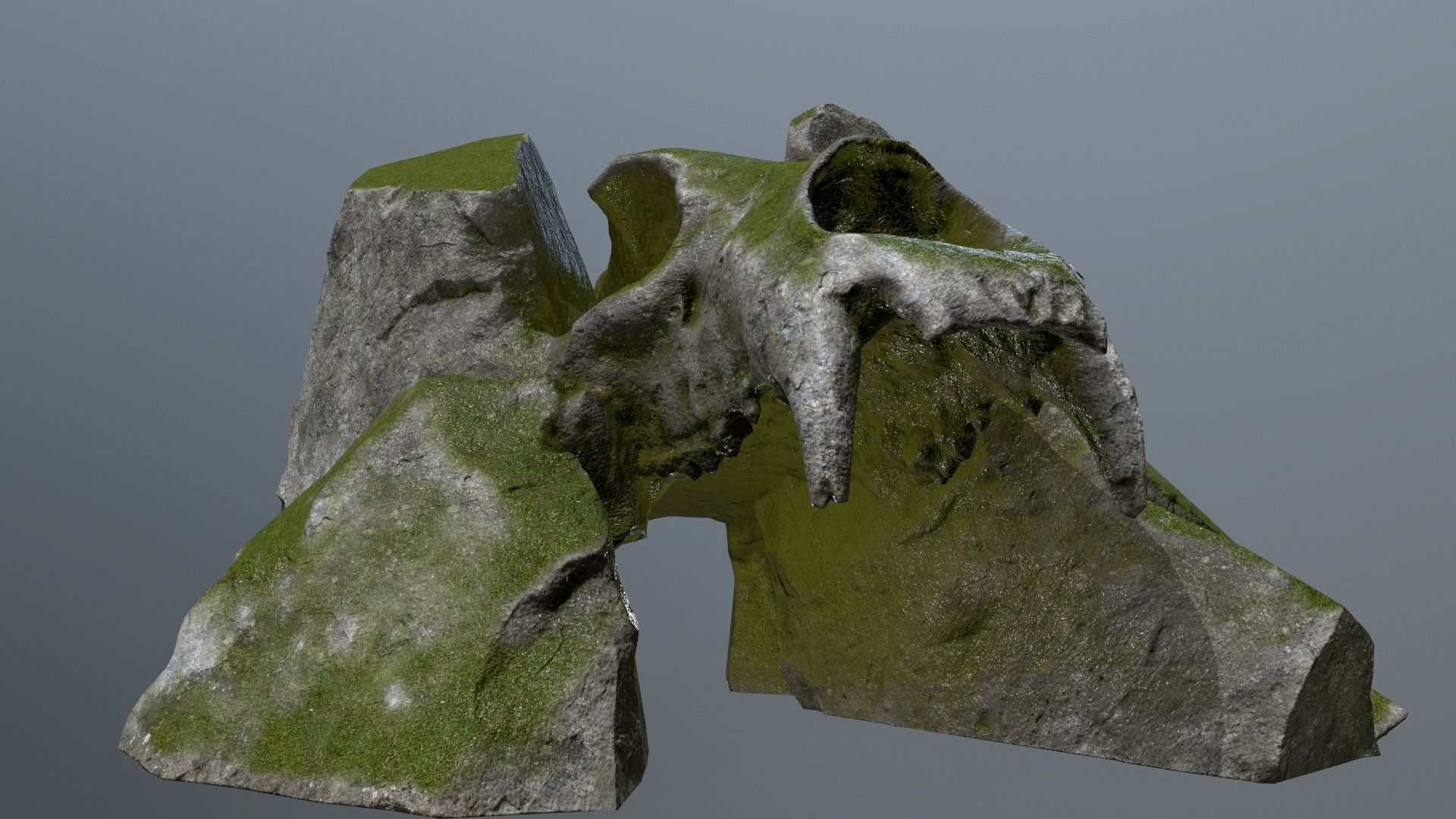 skull gate Low-poly 3D model_3