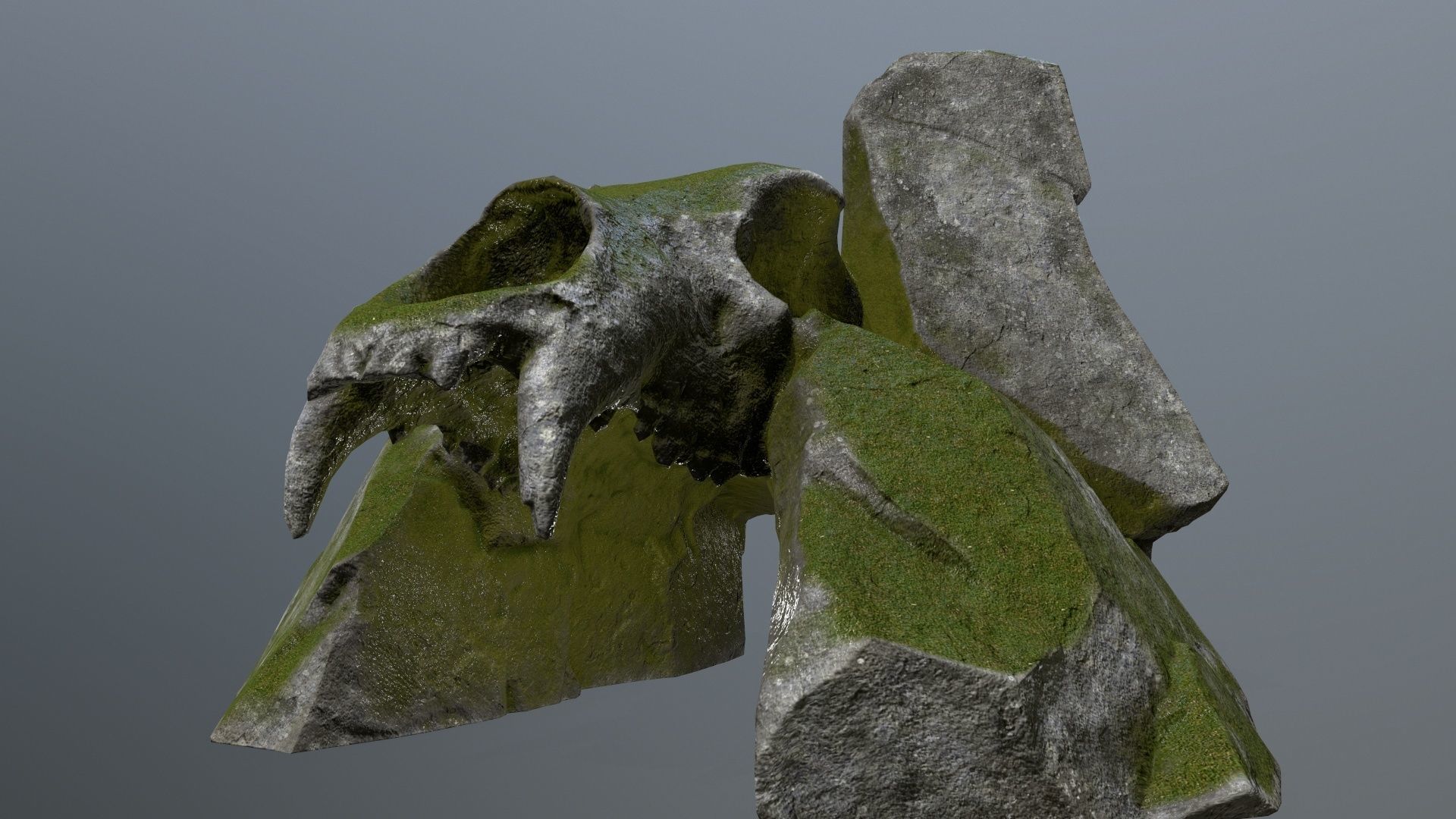 skull gate Low-poly 3D model_1