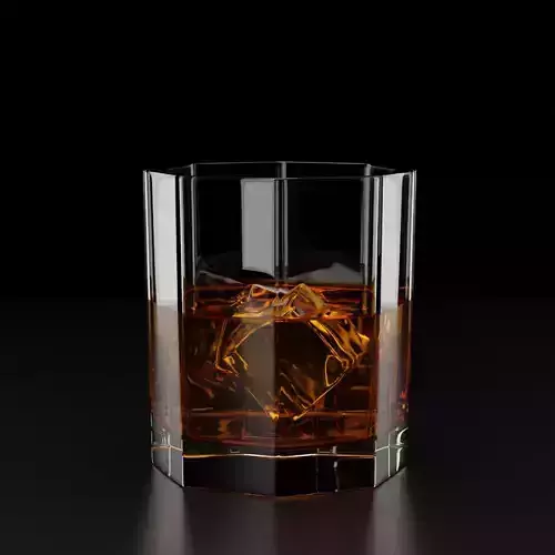 Water Liquor Glass 003 - 25cl Low-poly 3D model