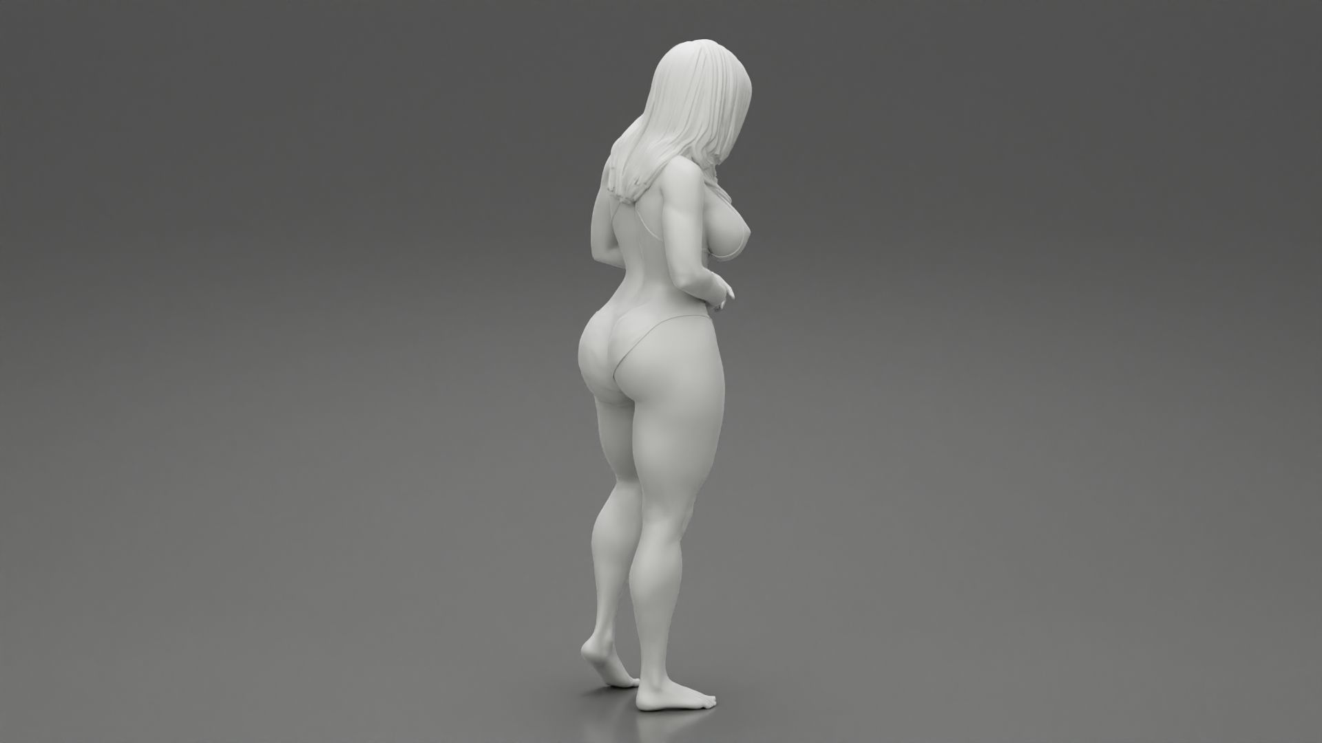 Sexy Girl Bikini Standing Posing Sandy Beach 3D print model_8