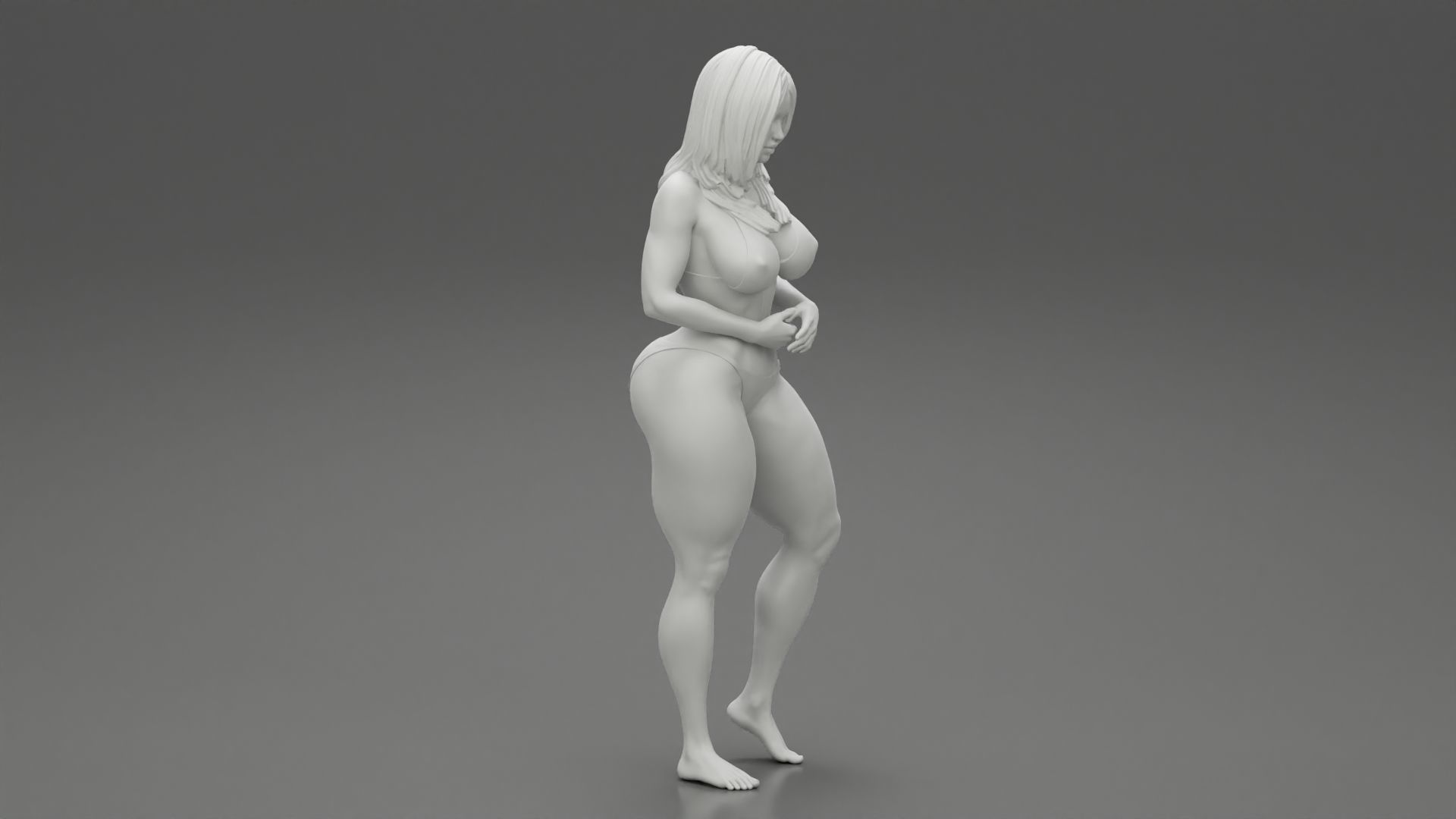 Sexy Girl Bikini Standing Posing Sandy Beach 3D print model_7