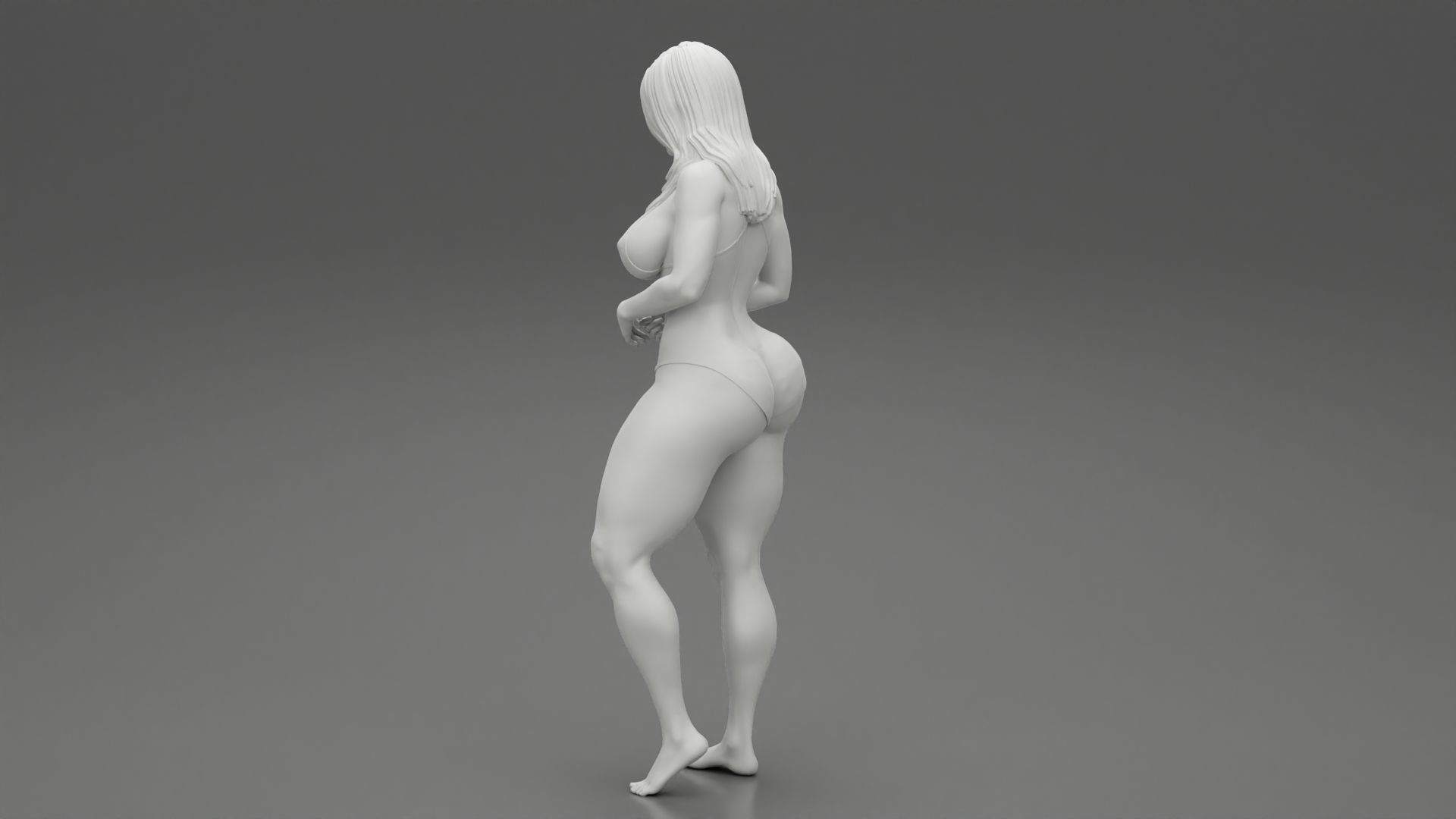 Sexy Girl Bikini Standing Posing Sandy Beach 3D print model_10