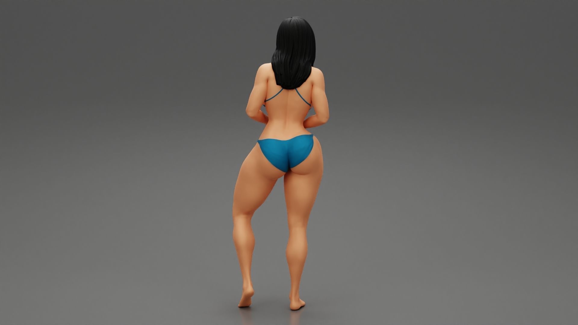 Sexy Girl Bikini Standing Posing Sandy Beach 3D print model_3