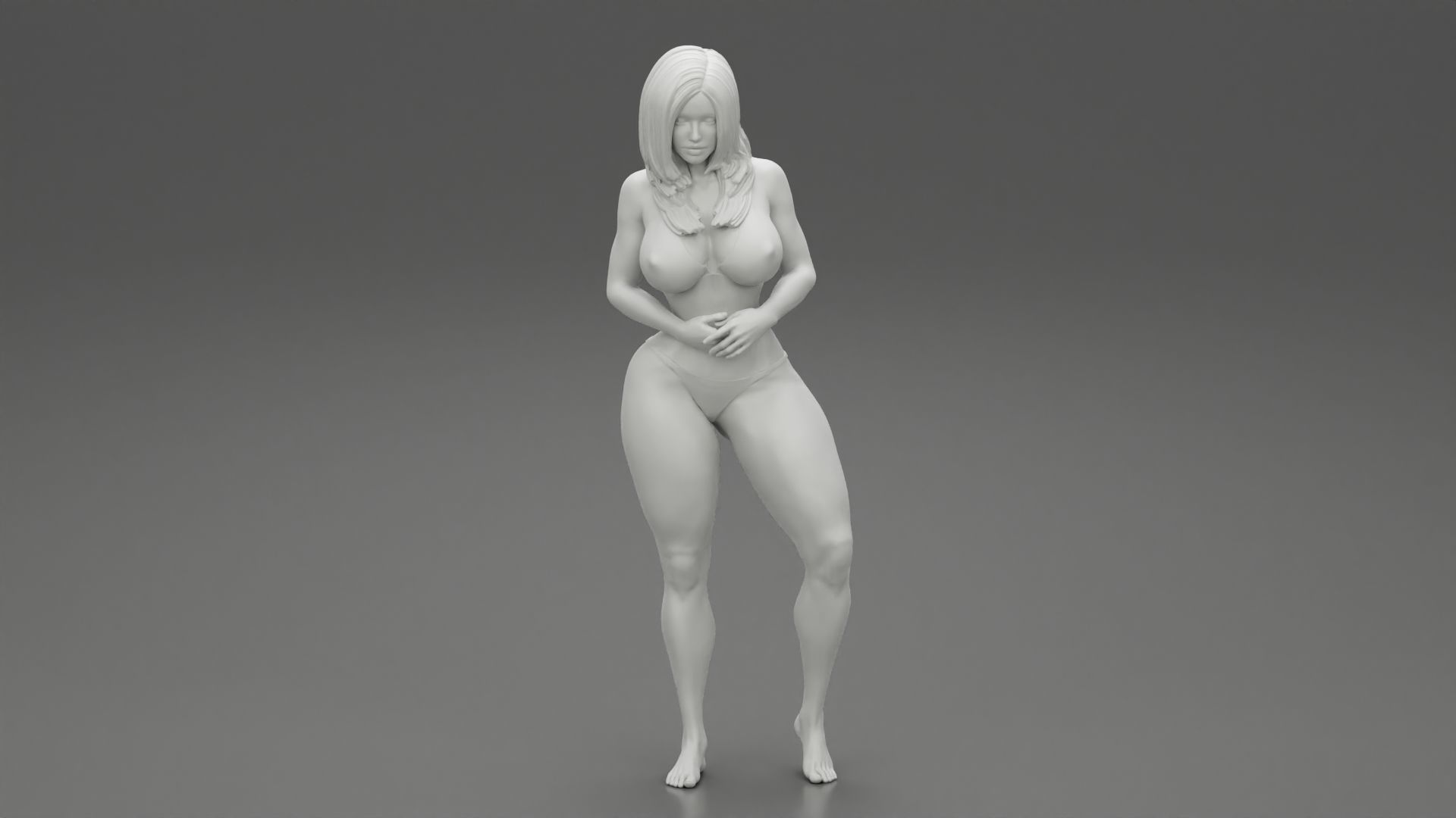 Sexy Girl Bikini Standing Posing Sandy Beach 3D print model_6