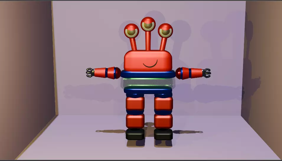 3D character Robot Robie Low-poly 3D model_0