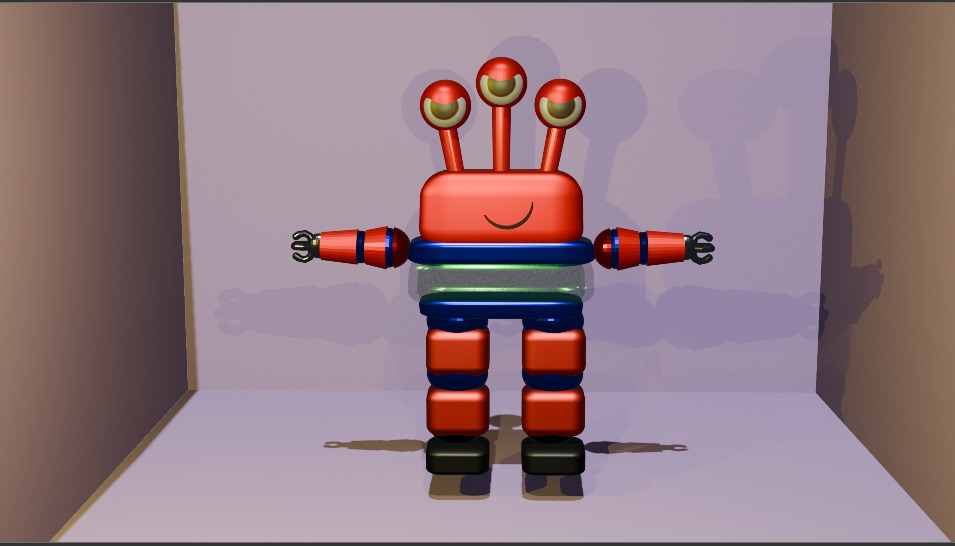 3D character Robot Robie Low-poly 3D model_1