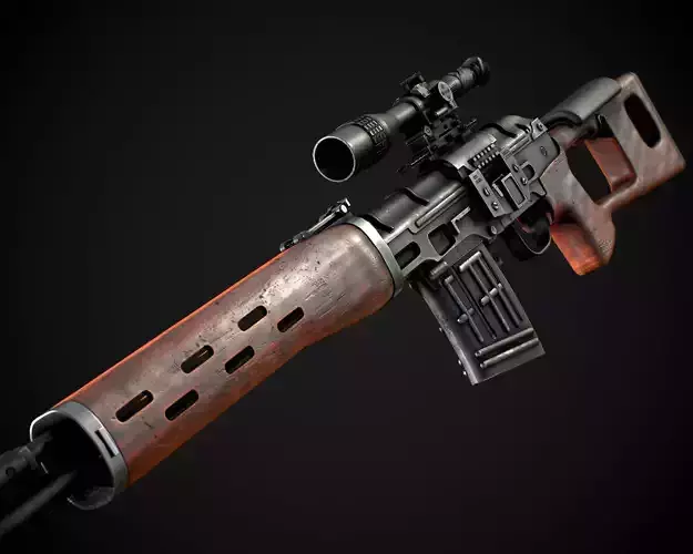 AAA Dragunov Game Ready PBR Low-poly 3D model