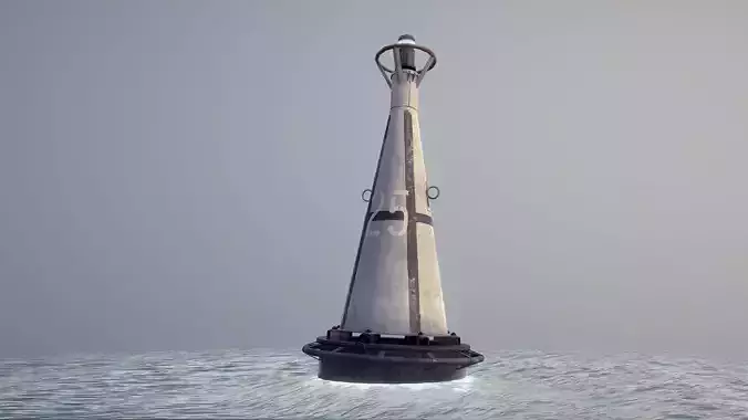Buoy River RB-6-01 Left Danger Mark Low-poly 3D model