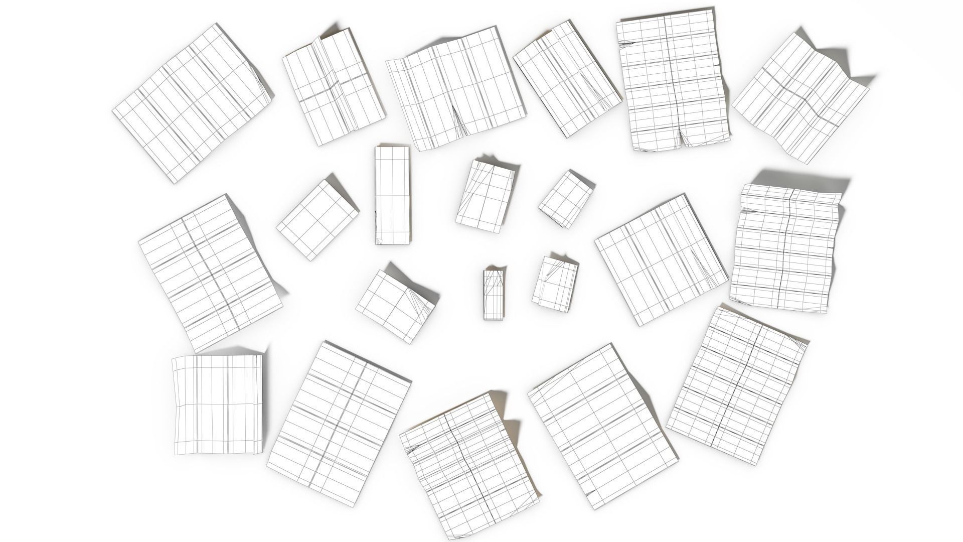 Folded Papers Low-poly 3D model_7