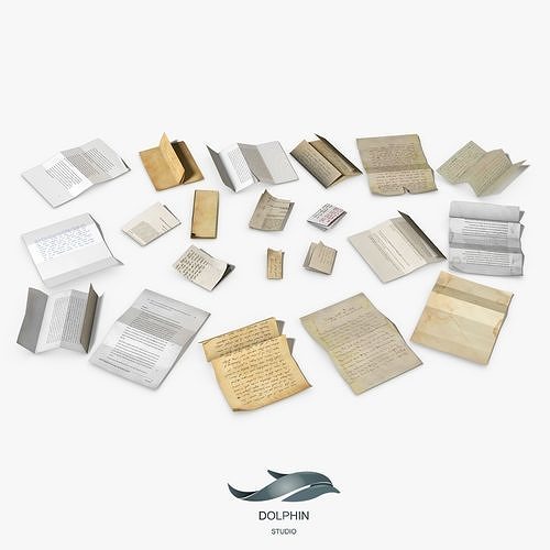 Folded Papers Low-poly 3D model
