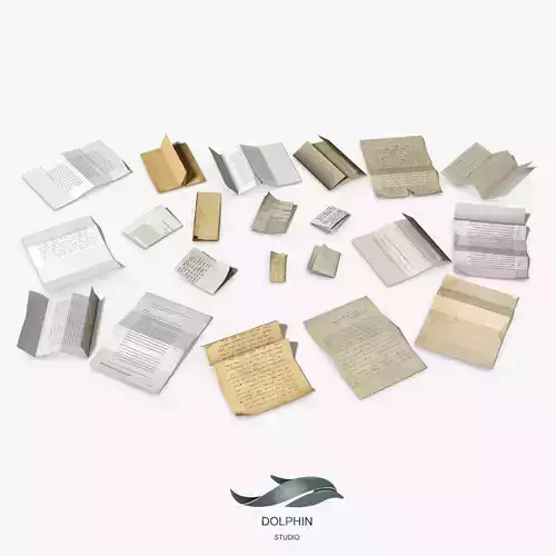 Folded Papers Low-poly 3D model