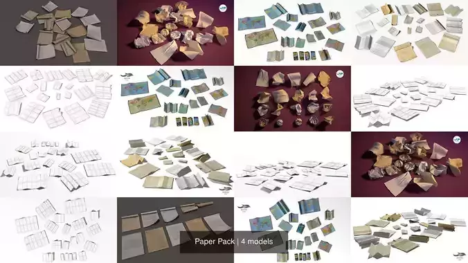 Paper Pack 3D Model Collection