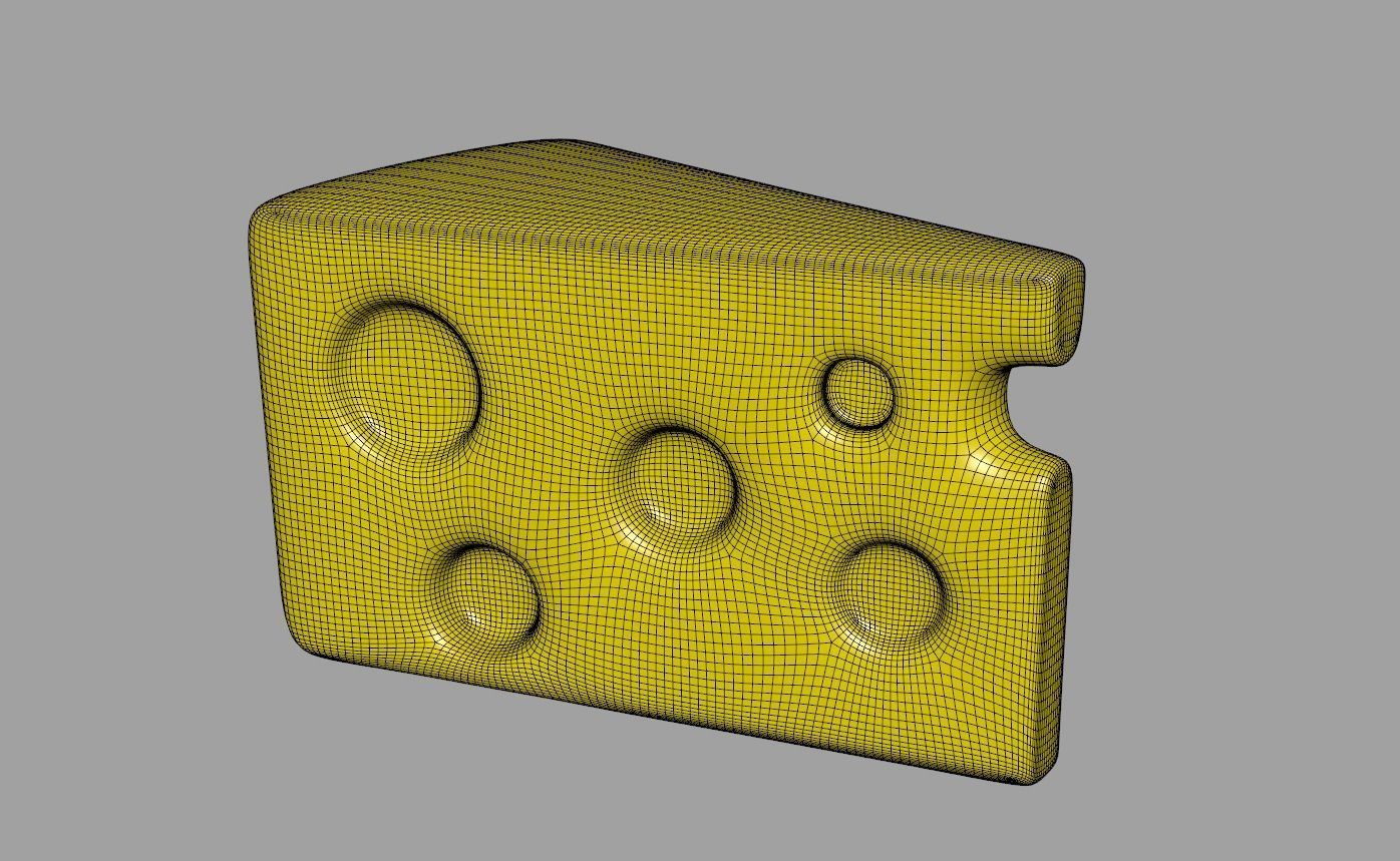Toon Cheese 3D model_6