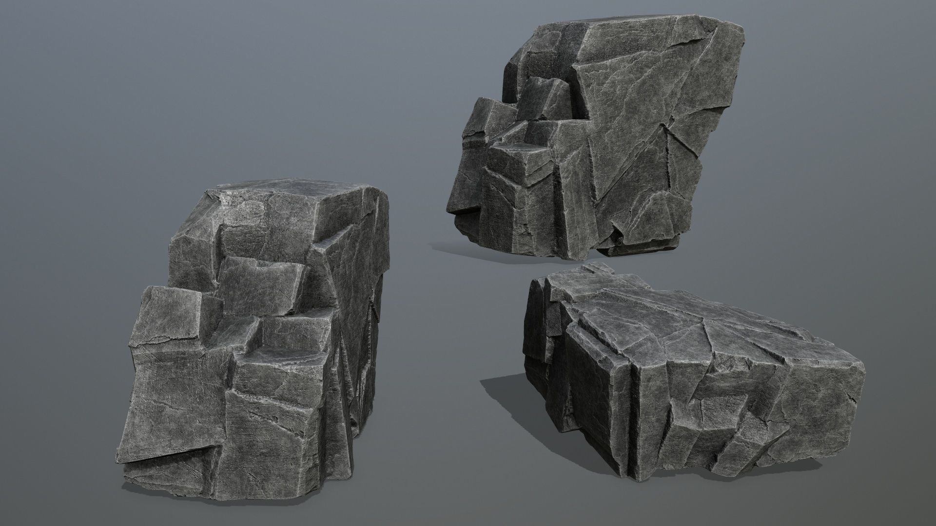 rocks piece of rock Low-poly 3D model_10