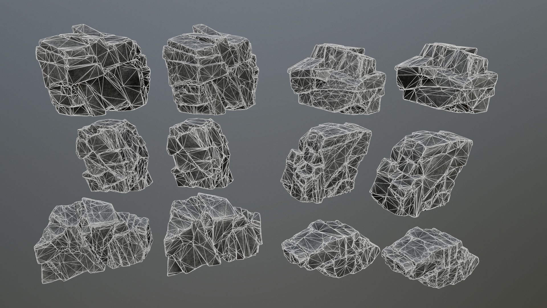 rocks piece of rock Low-poly 3D model_15